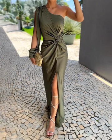 Cara - Chic and Versatile Dark Green Summer Dress for Women