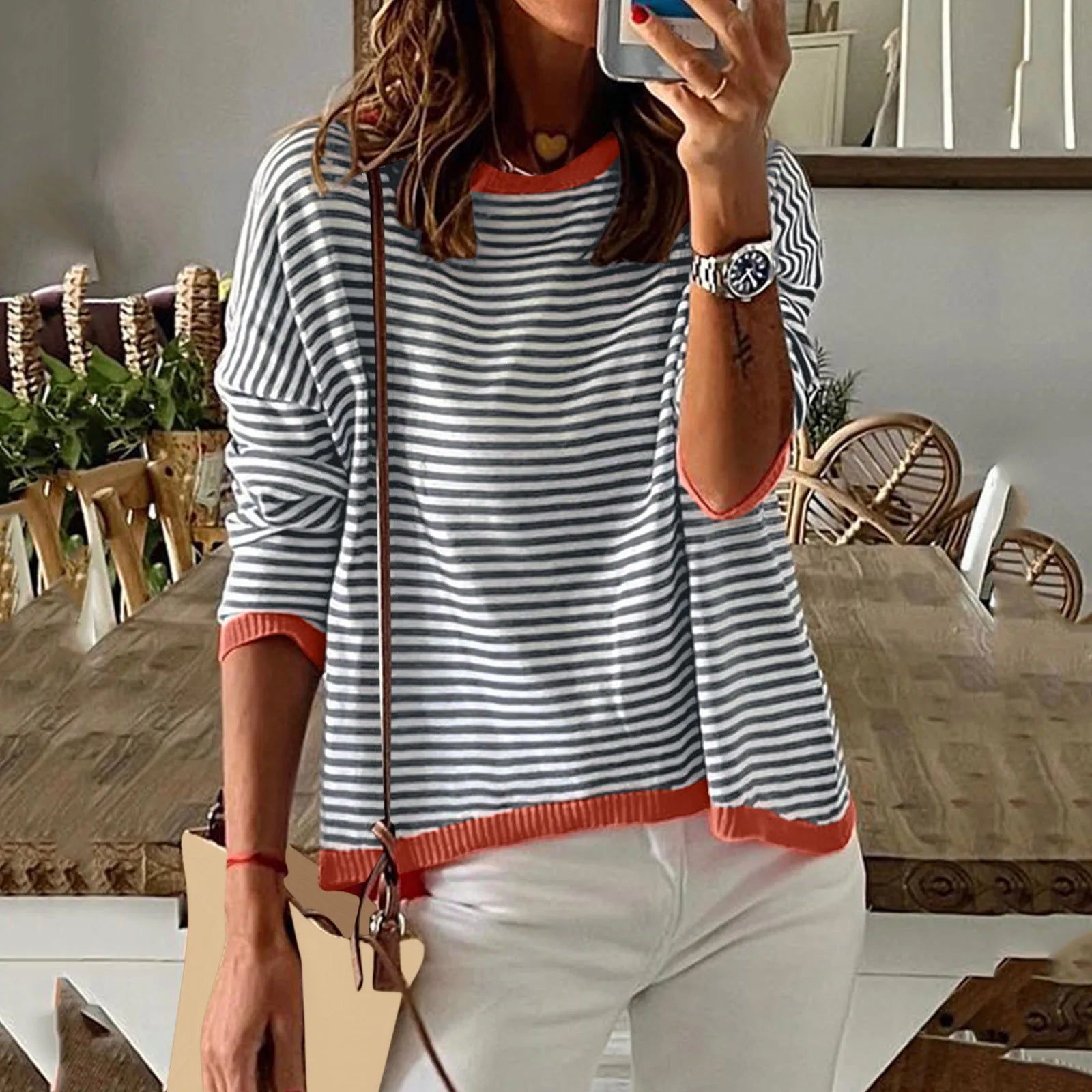 Chic Striped Sweater for Women | Selene