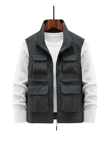 Versatile Multi-Zip Pocket Vest for Men | Logan