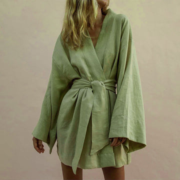 Amelia - Luxurious and Airy Summer Green Kimono for Women